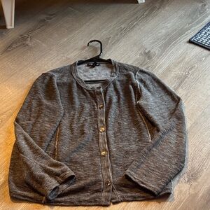 Eileen Fisher Gray Button-Up Cardigan